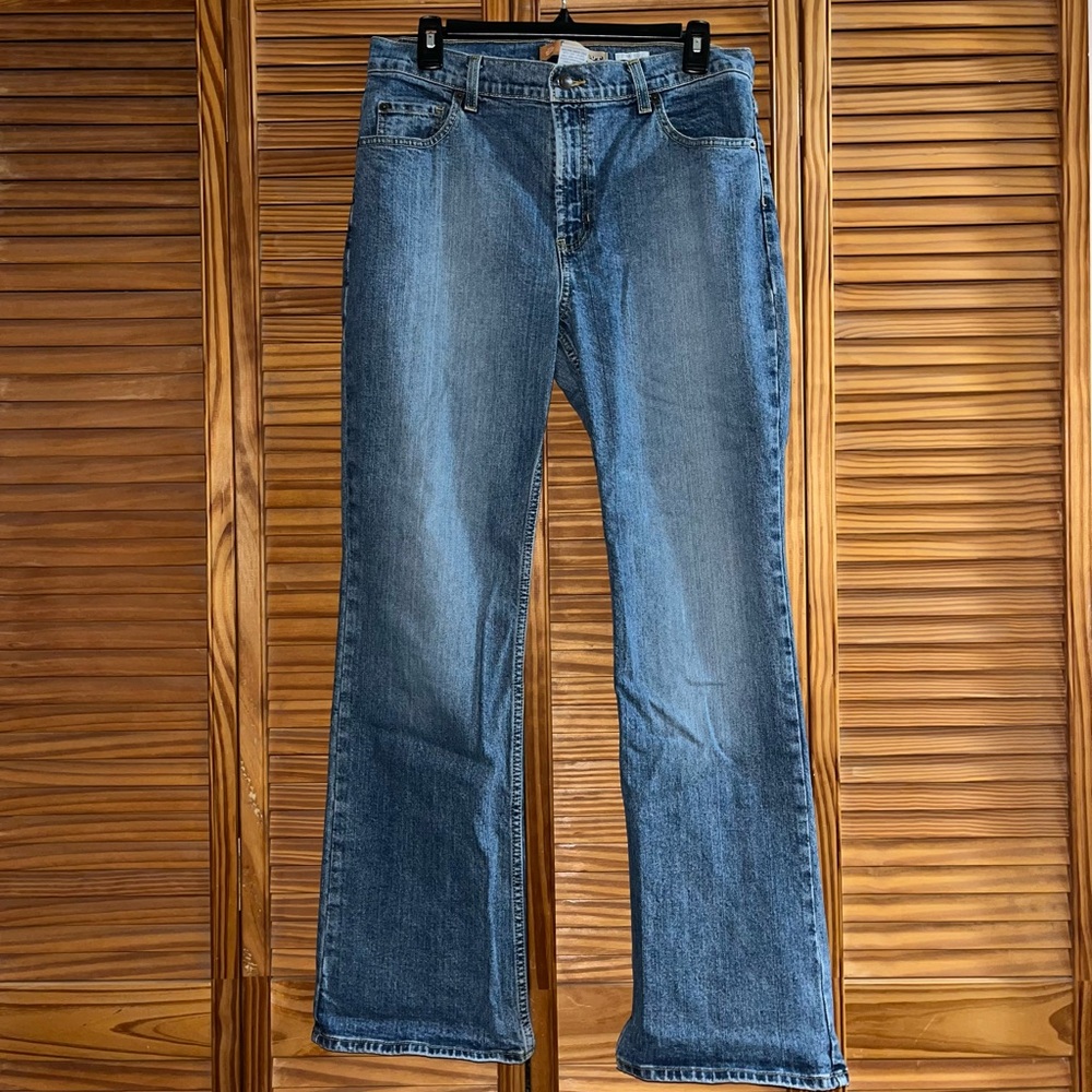 Old Navy Just‎ Below Waist Bootcut 12 Short Blue Denim Jeans